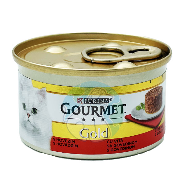 کنسرو گربه گوشت گاو کیک 85گرمی آلمانی Gourmet Gold